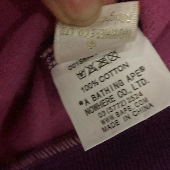 PURPLE BAPE HOODIE (SIZE SMALL) - Picture 5 of 5